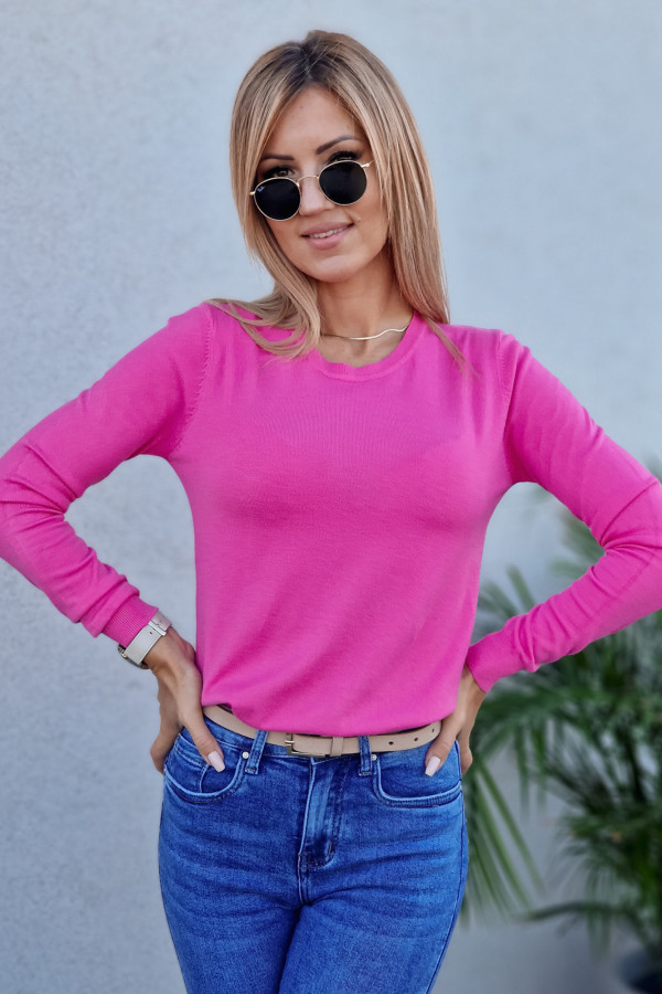 Bluzka Swetrowa Różowa Basic 9