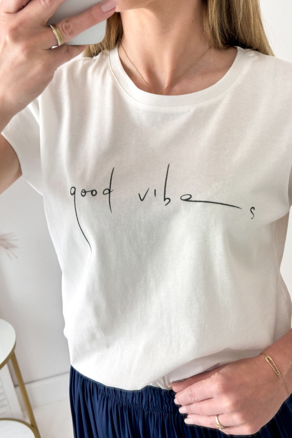 T-shirt Śmietankowy Good Vibes 4