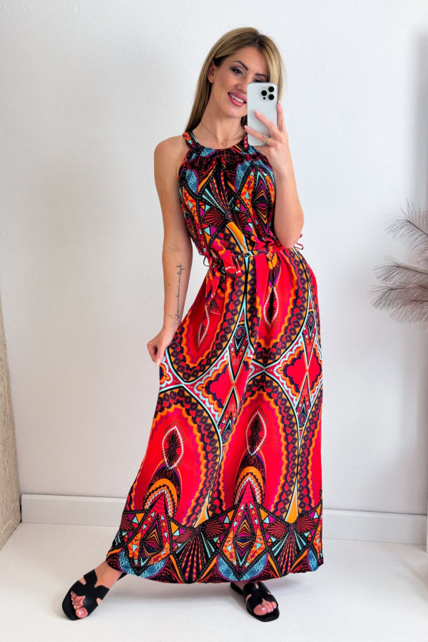 Sukienka Africa Pomarańczowa Maxi Tamara