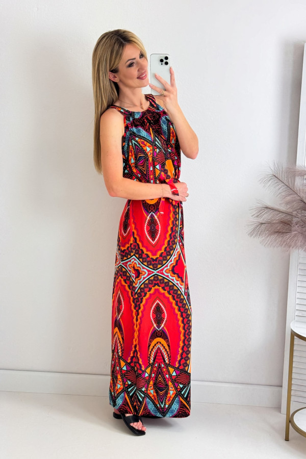 Sukienka Africa Pomarańczowa Maxi Tamara 3
