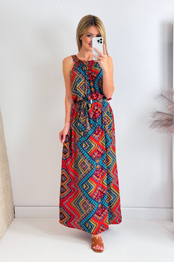 Sukienka Aztec Pomarańczowa Maxi Tamara 3