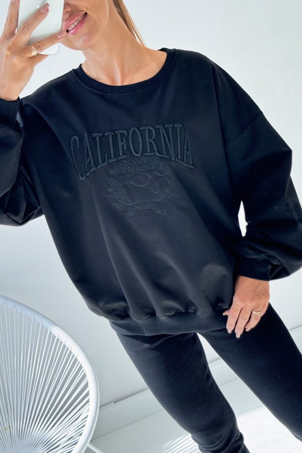 Dwu Częściowy Komplet California Bluza Leginsy Czarny 5