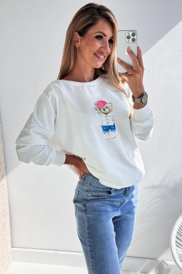 Bluza Biała z Misiem Cute 2