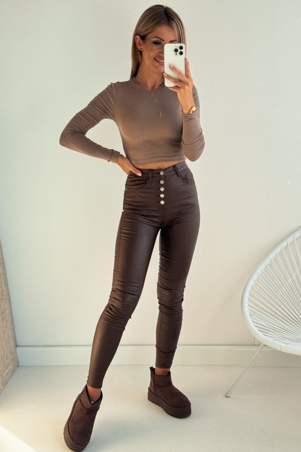 Bluzka Long Sleeve Bawełniana Mocca 2