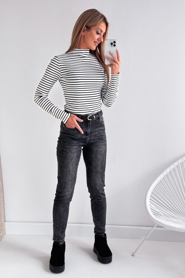 Spodnie Jeansy Szare Mom Fit 693 2