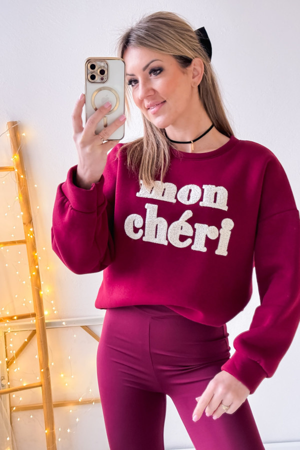 Bluza Ocieplana Mon Cheri - Burgundowa 1