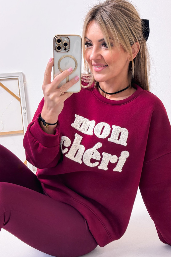 Bluza Ocieplana Mon Cheri - Burgundowa