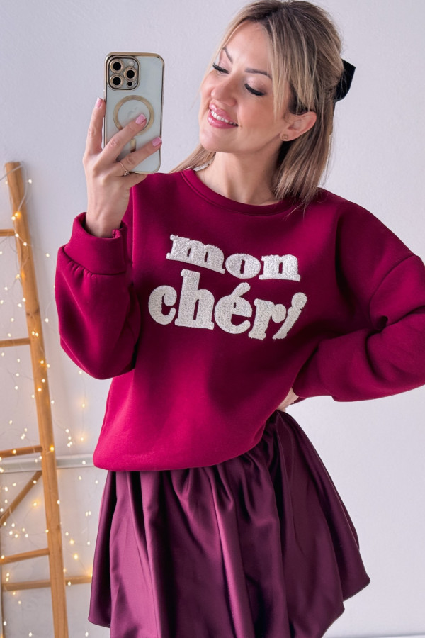 Bluza Ocieplana Mon Cheri - Burgundowa 9