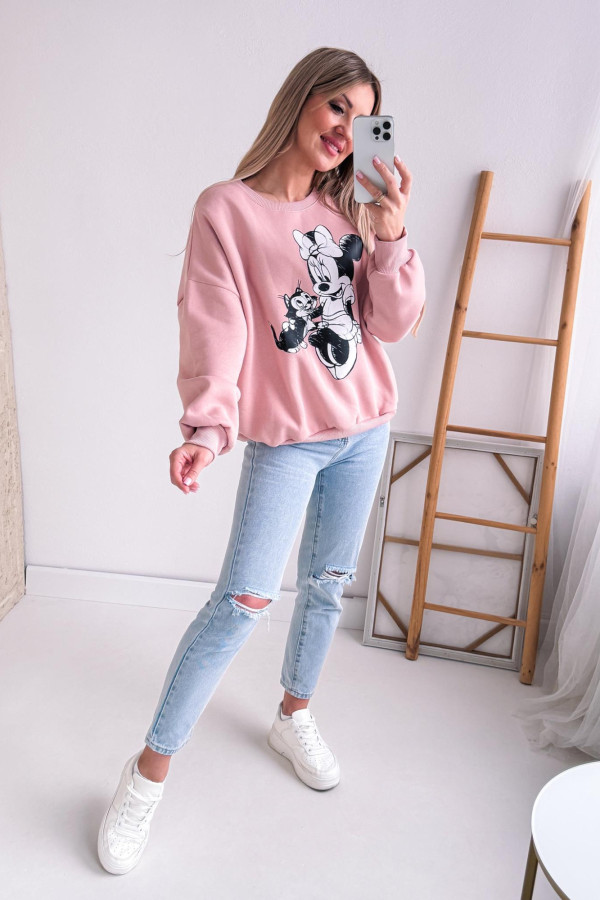 Bluza Oversizowa Minnie - Pudrowa 5