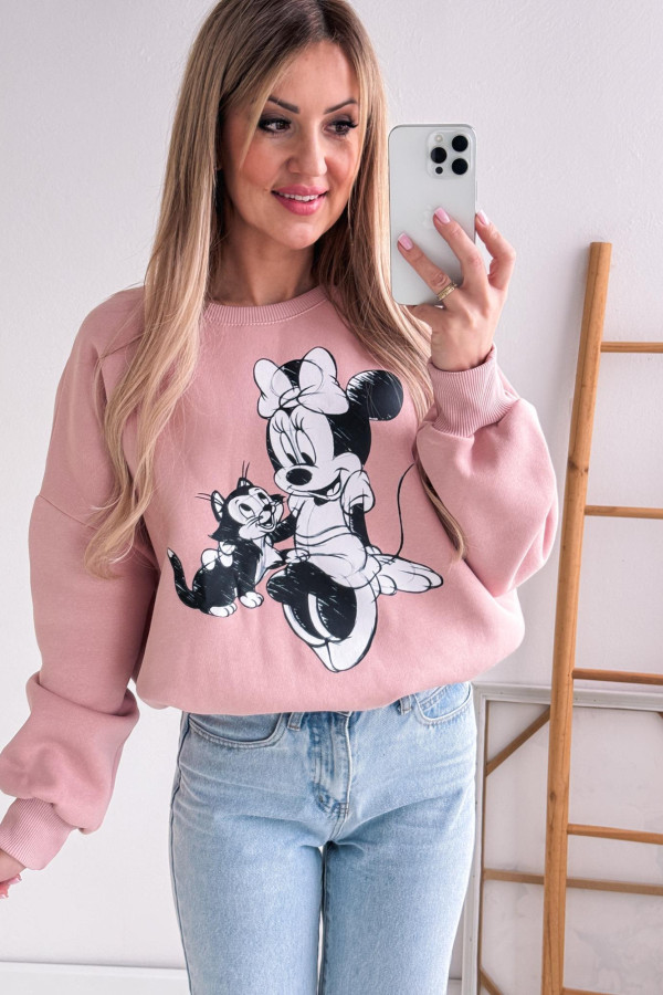 Bluza Oversizowa Minnie - Pudrowa 2