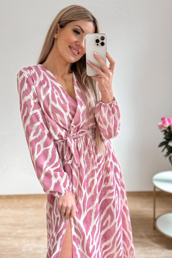 Sukienka Midi Milena Zebra Puder 5