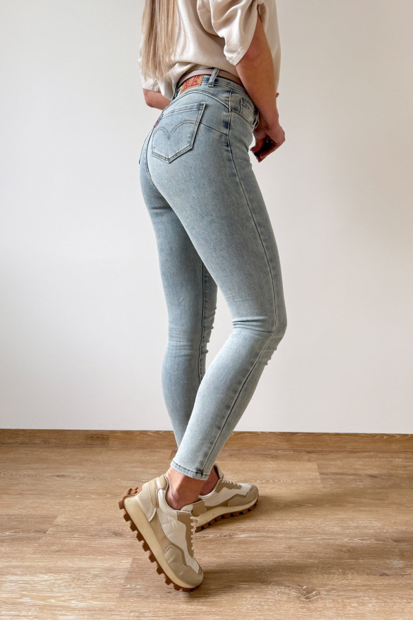 Spodnie Jeansy 386 Push Up - Vintage Niebieskie 4