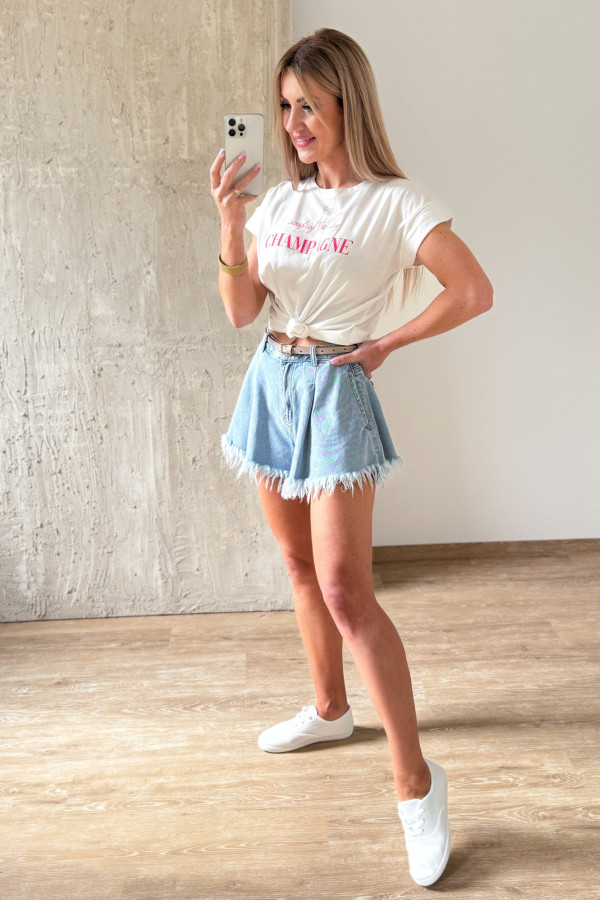 T-shirt Bawełniany Champagne - Biały 4