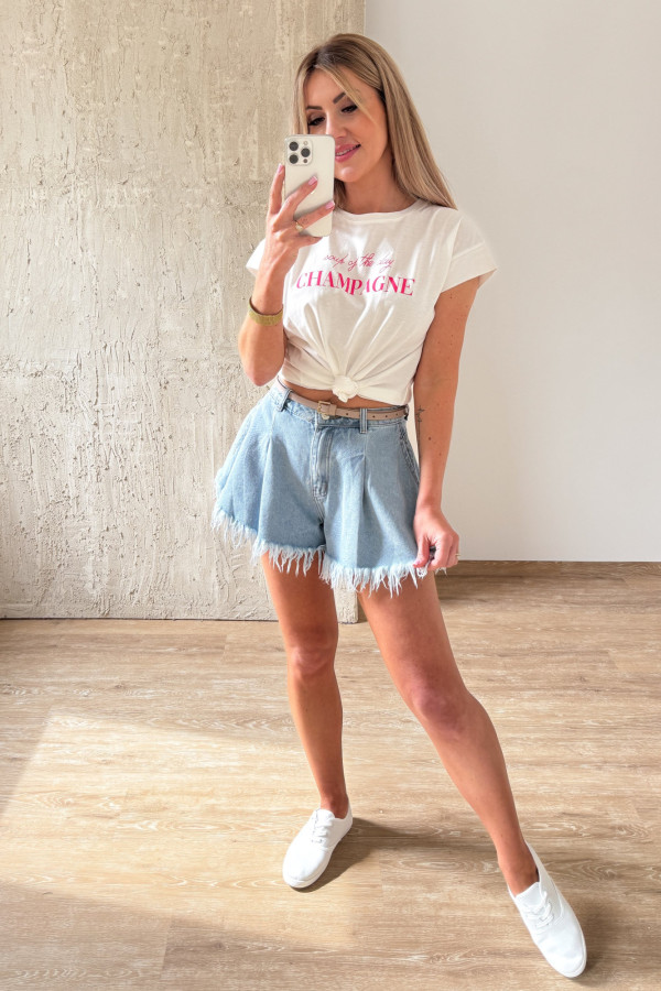 T-shirt Bawełniany Champagne - Biały 6