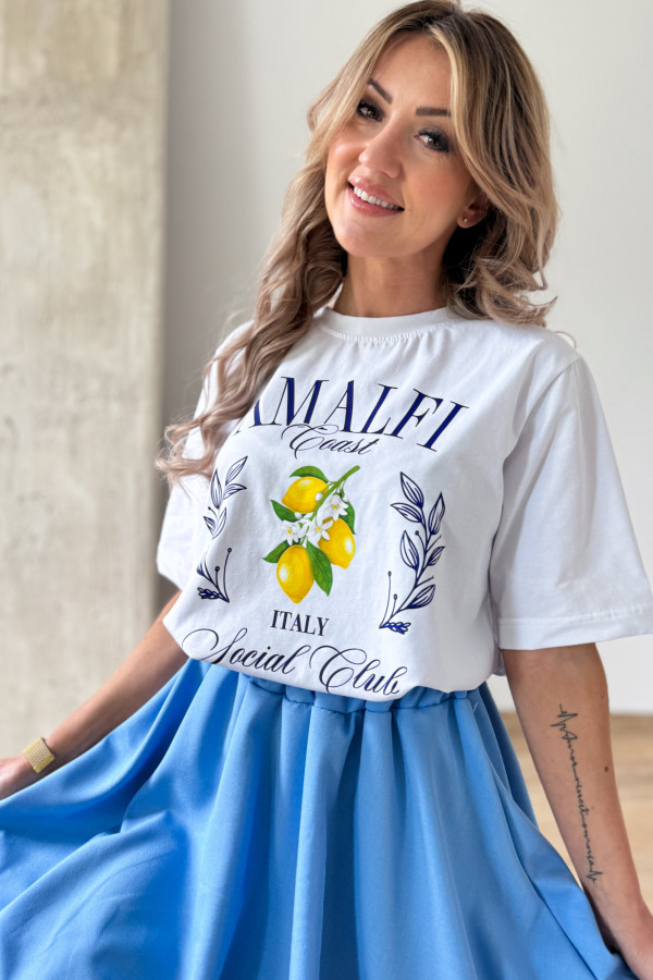 T-Shirt Amalfi w Cytryny - Biały 4