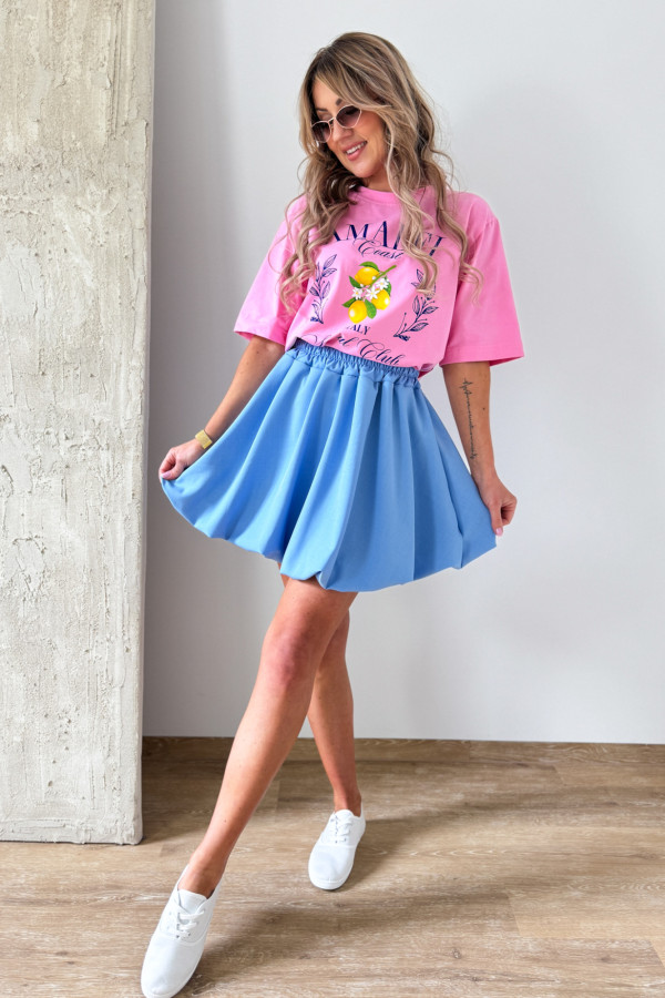 T-Shirt Amalfi w Cytryny - Różowy 4