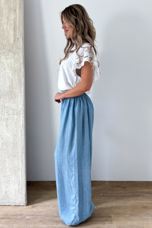Spodnie z Miękkiego Jeansu Emma - Denim Błękitne 2