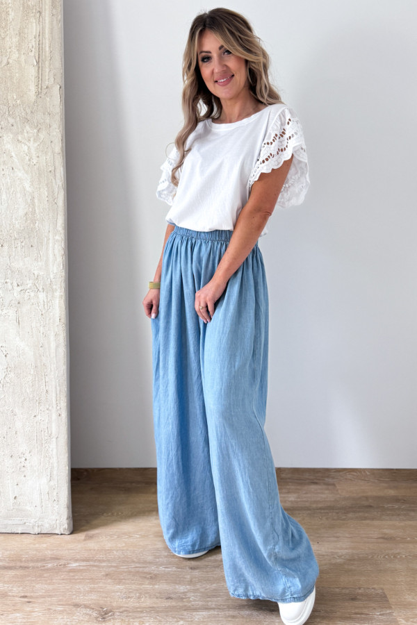 Spodnie z Miękkiego Jeansu Emma - Denim Błękitne 4