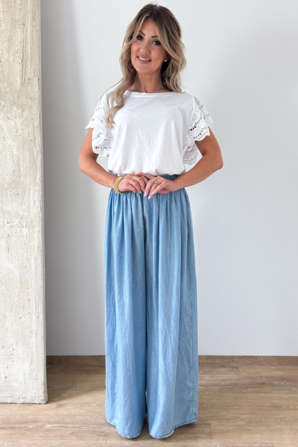 Spodnie z Miękkiego Jeansu Emma - Denim Błękitne 5