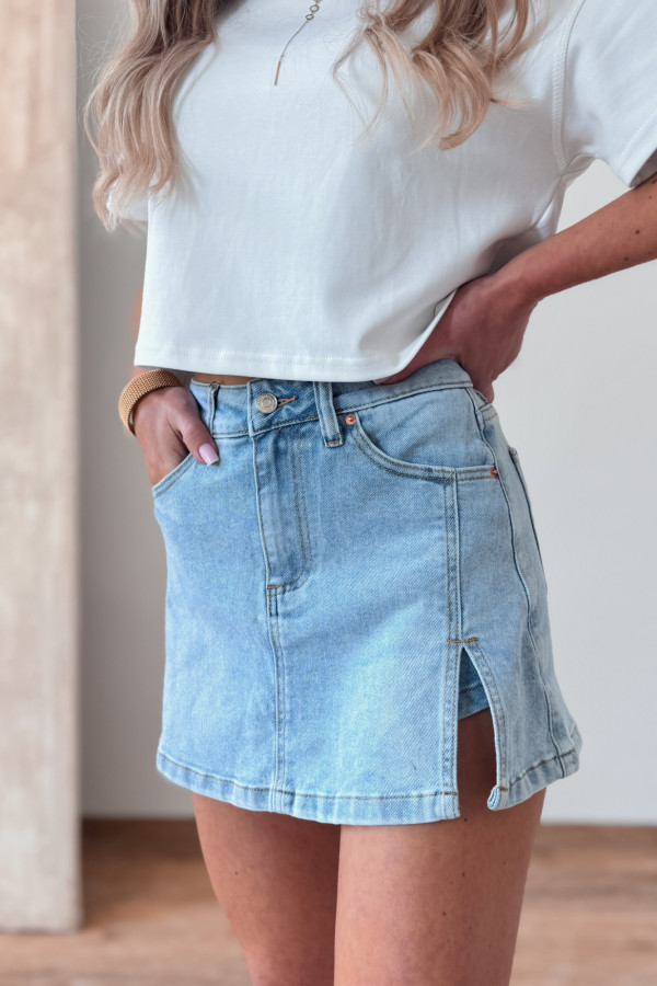 Spodenki Szorty z imitacją Spódniczki Denim 601 Jasny Niebieski 2