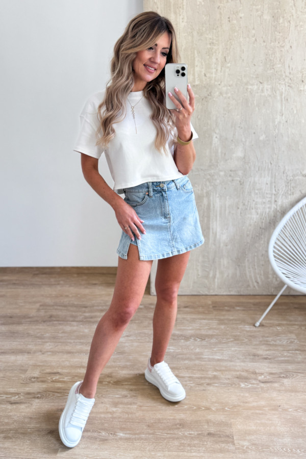 Spodenki Szorty z imitacją Spódniczki Denim 601 Jasny Niebieski 6
