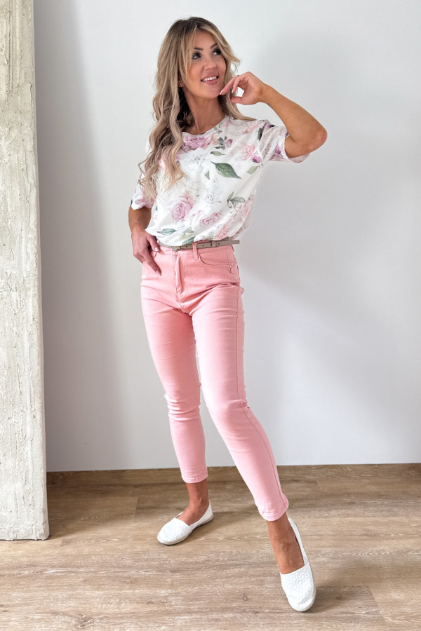 Spodnie Jeansy Boyfriend Push Up mod.156 - Brzoskwiniowy Róż 8