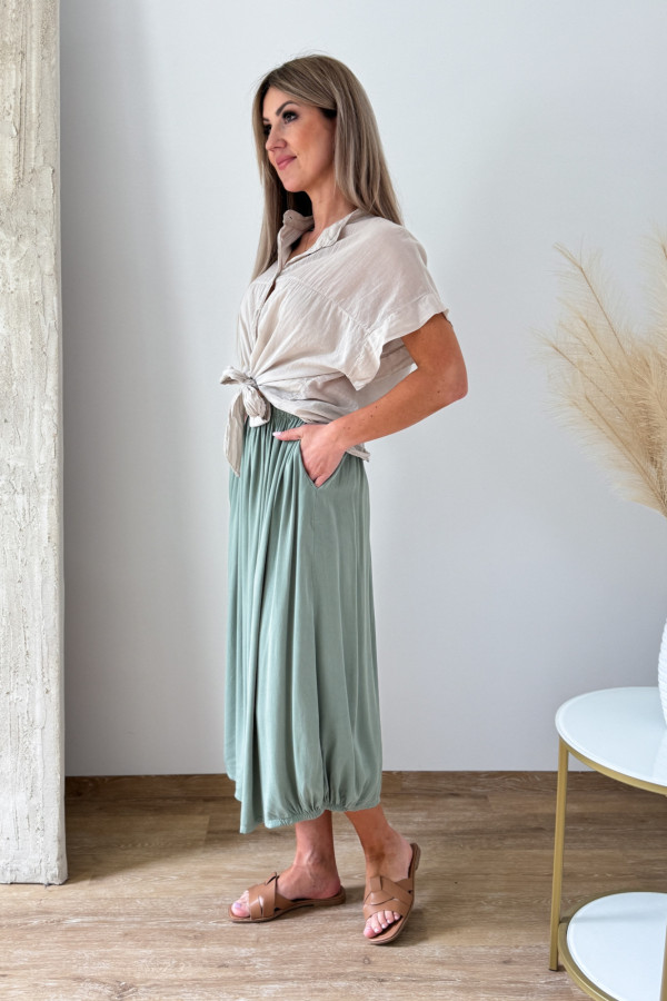 Spódnica Midi Wiskoza Lori Khaki 1