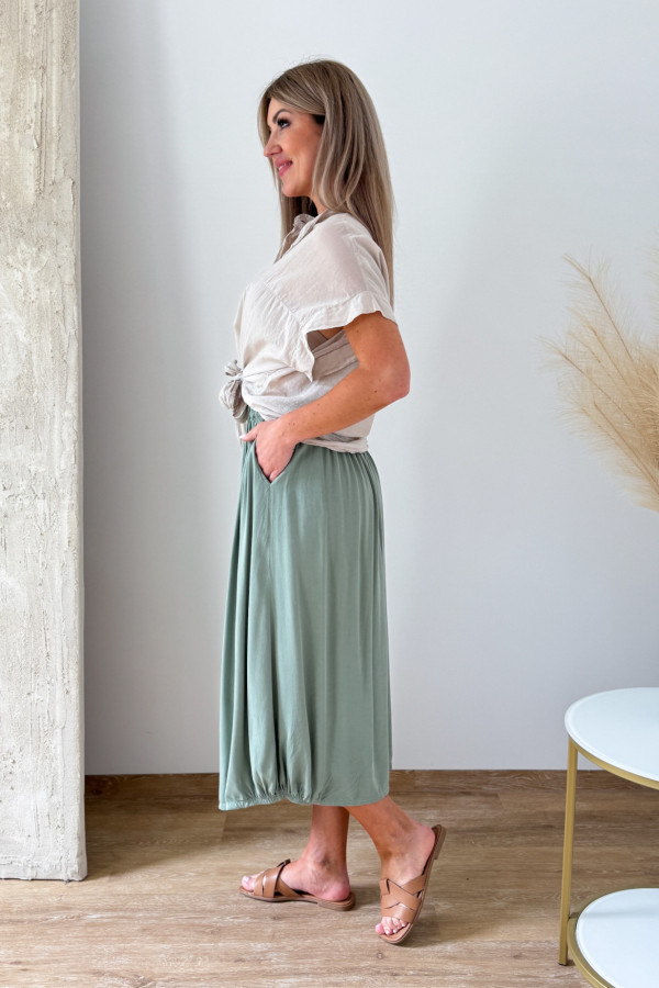 Spódnica Midi Wiskoza Lori Khaki 2