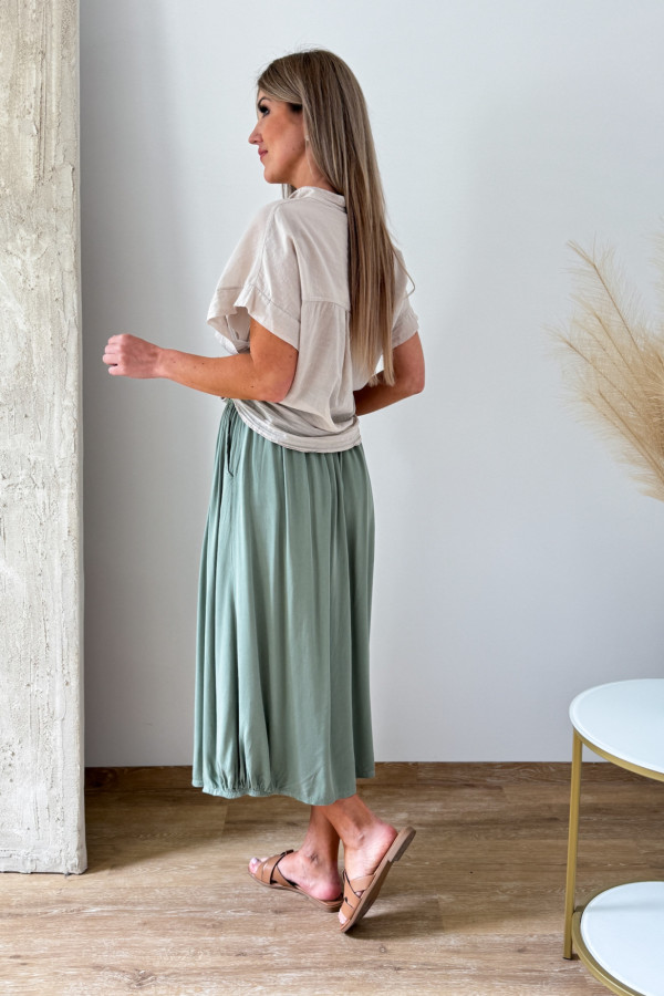 Spódnica Midi Wiskoza Lori Khaki 4