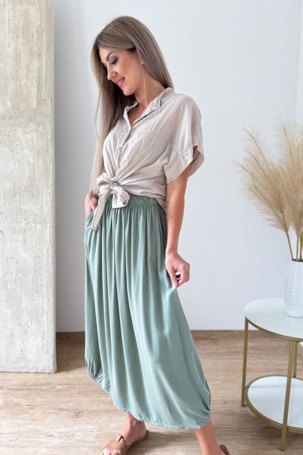 Spódnica Midi Wiskoza Lori Khaki 5