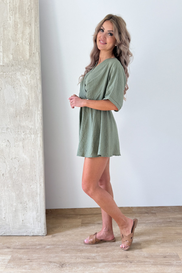 Kombinezon Wiskoza Len Bali - Khaki 4