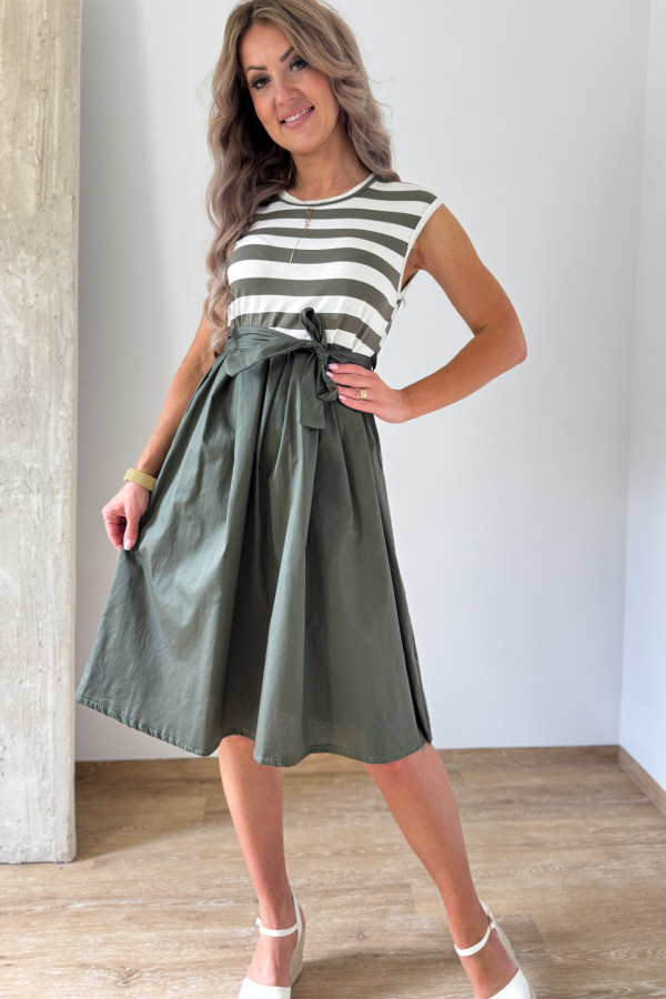 Sukienka Fit & Flare Maja - Biały Khaki 1