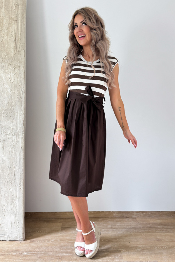 Sukienka Fit & Flare Maja - Biały Czekolada 1