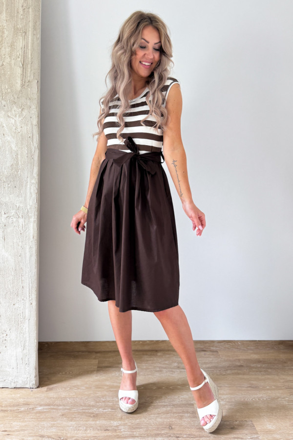 Sukienka Fit & Flare Maja - Biały Czekolada 2