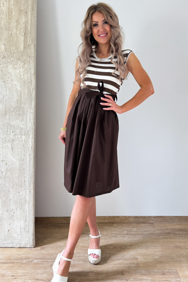 Sukienka Fit & Flare Maja - Biały Czekolada 3