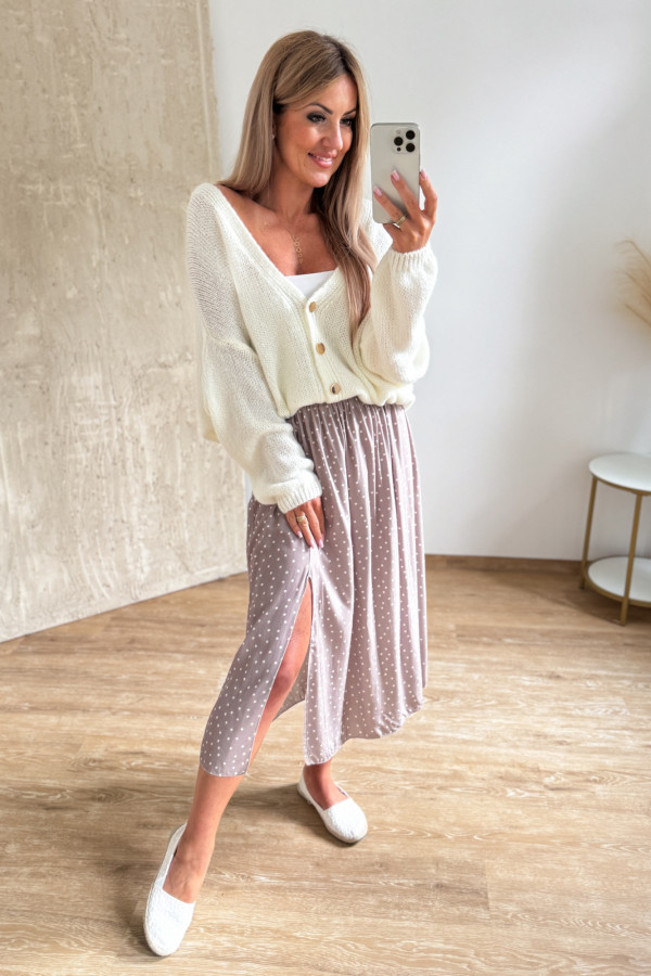 Sweter Rozpinany Button - Waniliowy 1