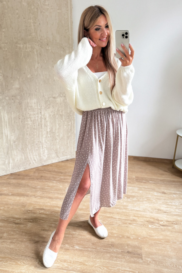 Sweter Rozpinany Button - Waniliowy 2