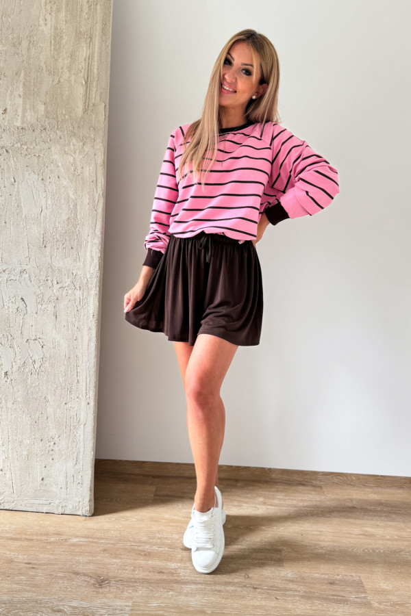 Bluza w Drobne Paski Strips - Róż z Czekoladą 1