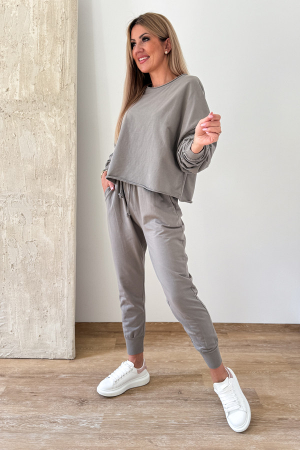 Komplet Bawełniany Bluza Spodnie Basic Comfy - Fango 1
