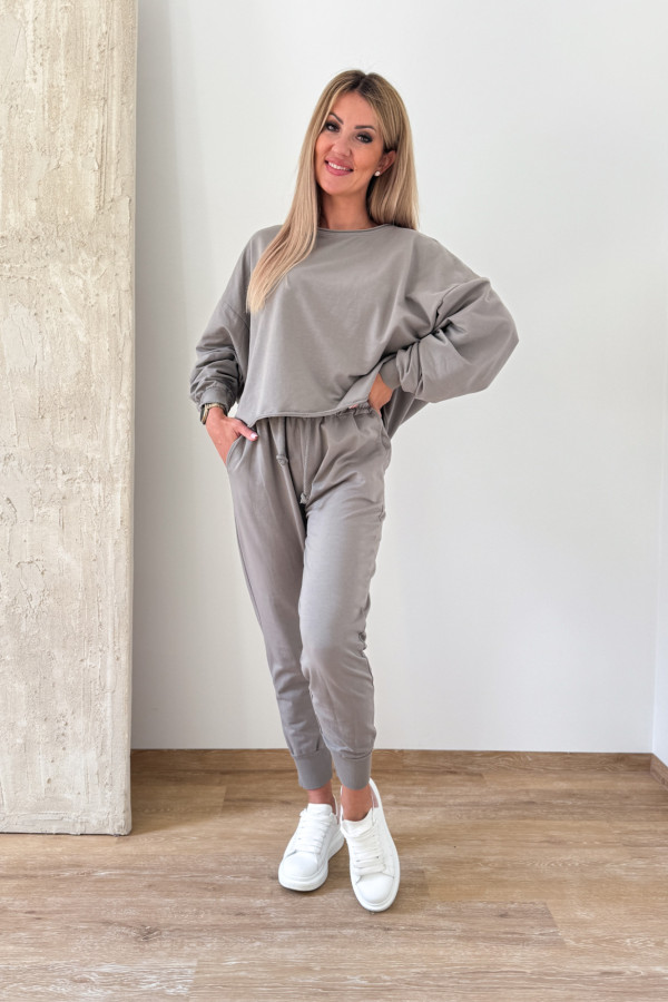 Komplet Bawełniany Bluza Spodnie Basic Comfy - Fango 5