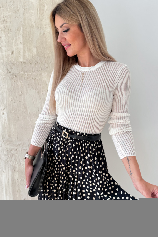 Bluzka Transparentna Elegance - Śmietankowa 3