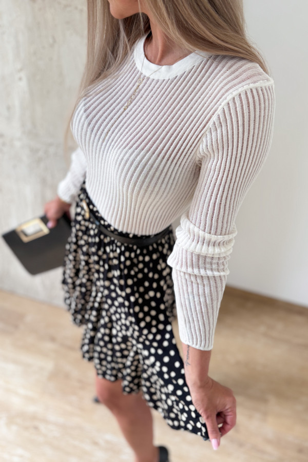 Bluzka Transparentna Elegance - Śmietankowa 9
