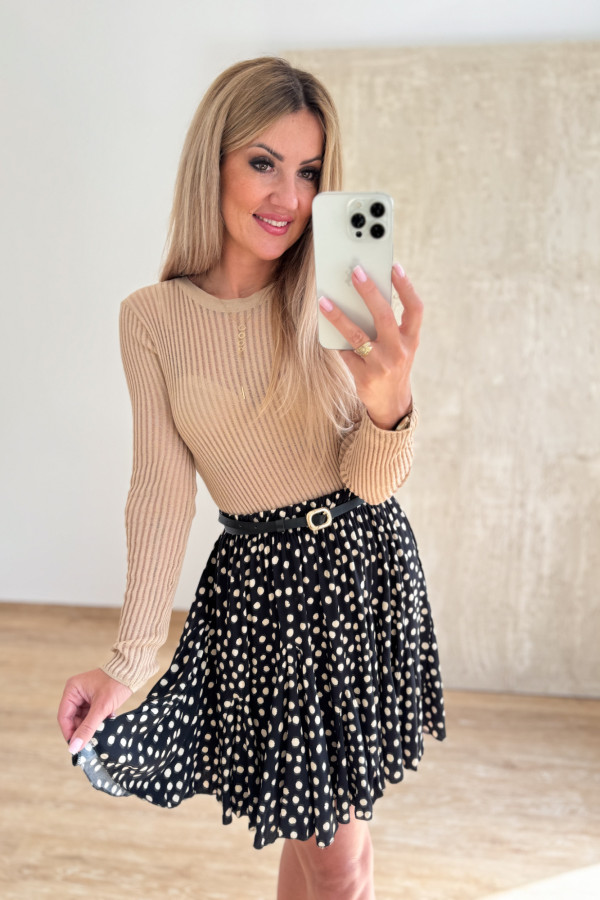 Bluzka Transparentna Elegance Beżowa 6