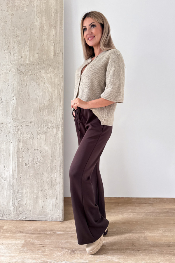 Sweter Rozpinany z Krótszym Rękawem Alice - Beżowy 1