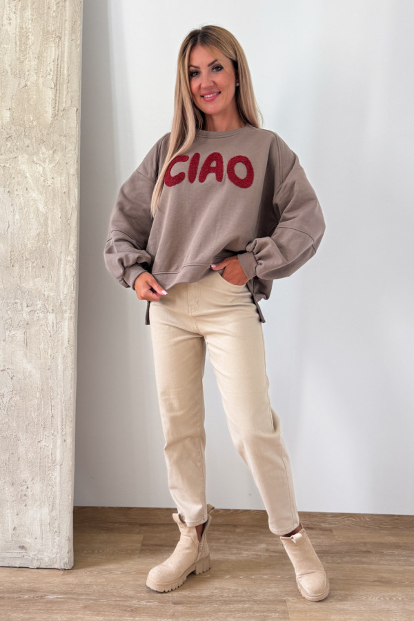 Bluza Oversizowa Ciao - Beżowa 1