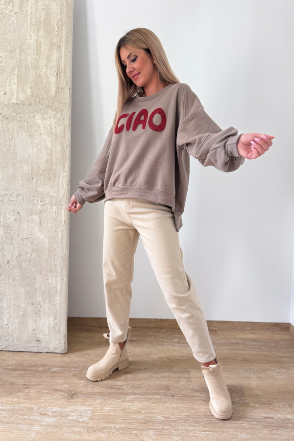Bluza Oversizowa Ciao - Beżowa 3