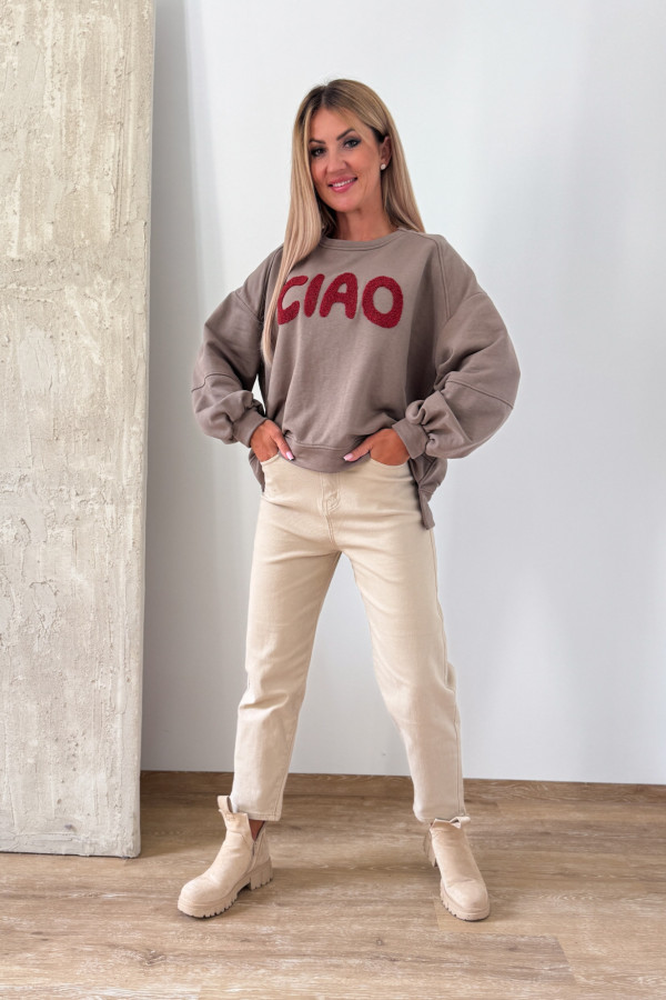 Bluza Oversizowa Ciao - Beżowa 4