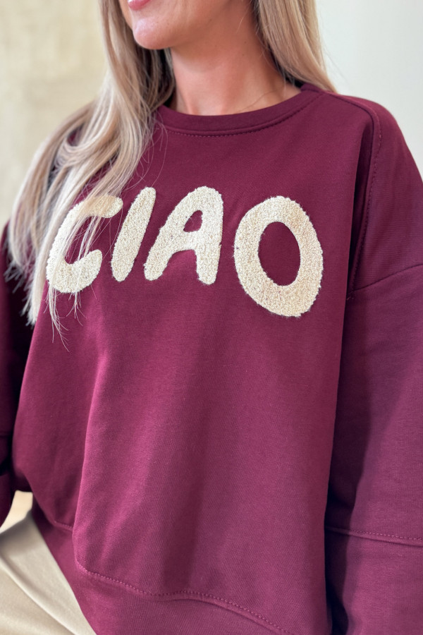 Bluza Oversizowa Ciao - Bordowa 1