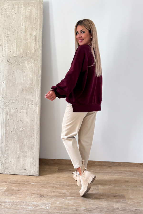 Bluza Oversizowa Ciao - Bordowa 2
