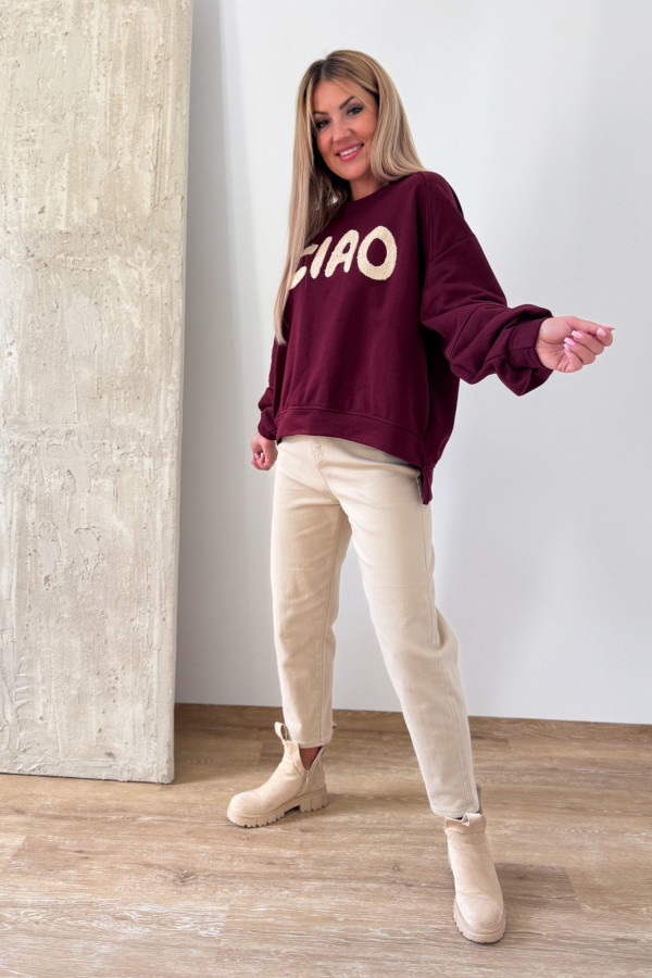 Bluza Oversizowa Ciao - Bordowa 4